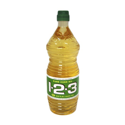 1-2-3 Corn Oil 12/33oz (tapa verde/green)