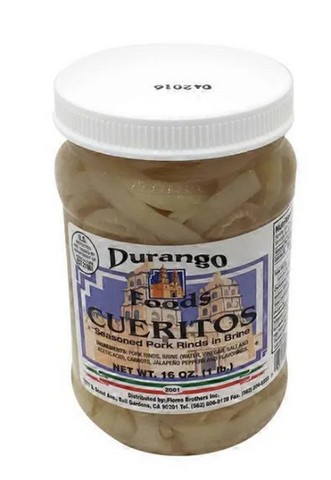 Durango Cueritos (Seasoned Pork Rinds in Brine) 12/16oz