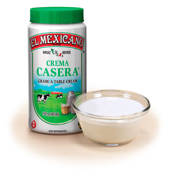 El Mexicano Crema Fresca Casera 12/15oz (tapa verde)