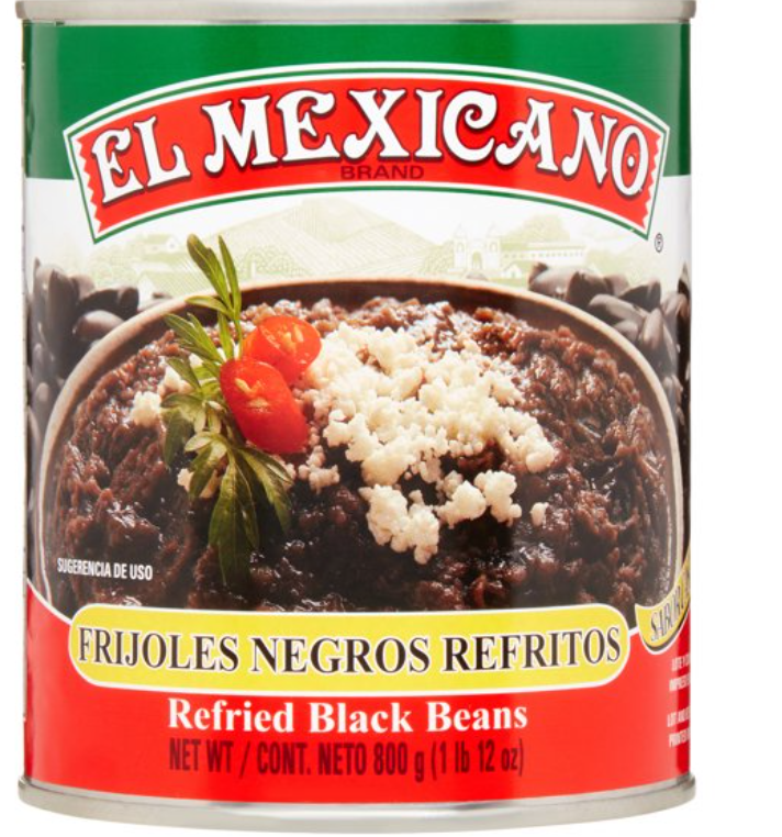 El Mexicano- Black Refried Beans 12/26