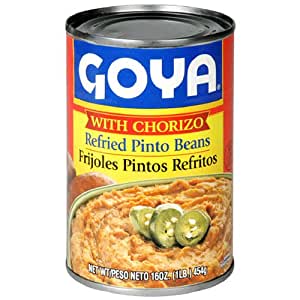 2900- Goya Refried Beans w/Chorizo 12/16oz