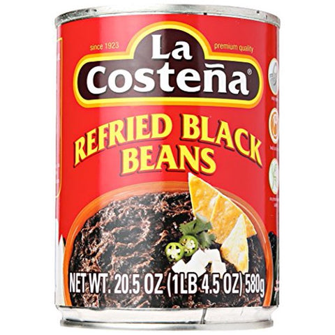 La Costena Refried Black Bean 12/20.5