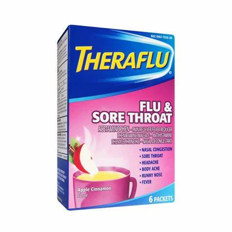 Theraflu Flu & Sore Throat 6pk