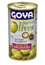 1491- Goya Manzanilla Olives w/Anchovy 12/5oz