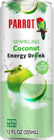 Parrot Sparkling coconut energy drink 12 pack 12oz